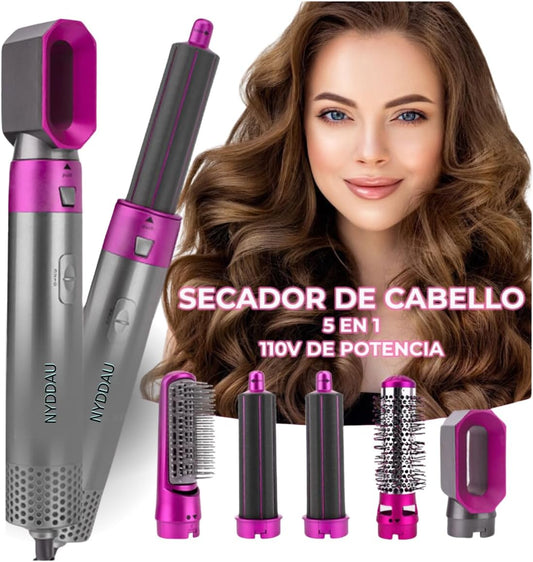 Tu Salón de Belleza en Casa; Cepillo Secador y Rizador Profesional 5 en 1